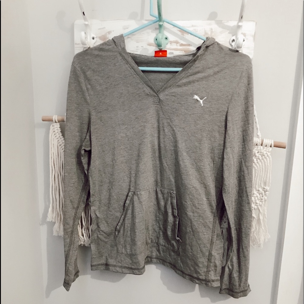 Puma Gray long sleeve hoodie shirt